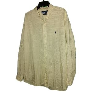 Ralph Lauren Button Down Shirt Men's XL Blake Yellow Long Sleeves Preppy Travel